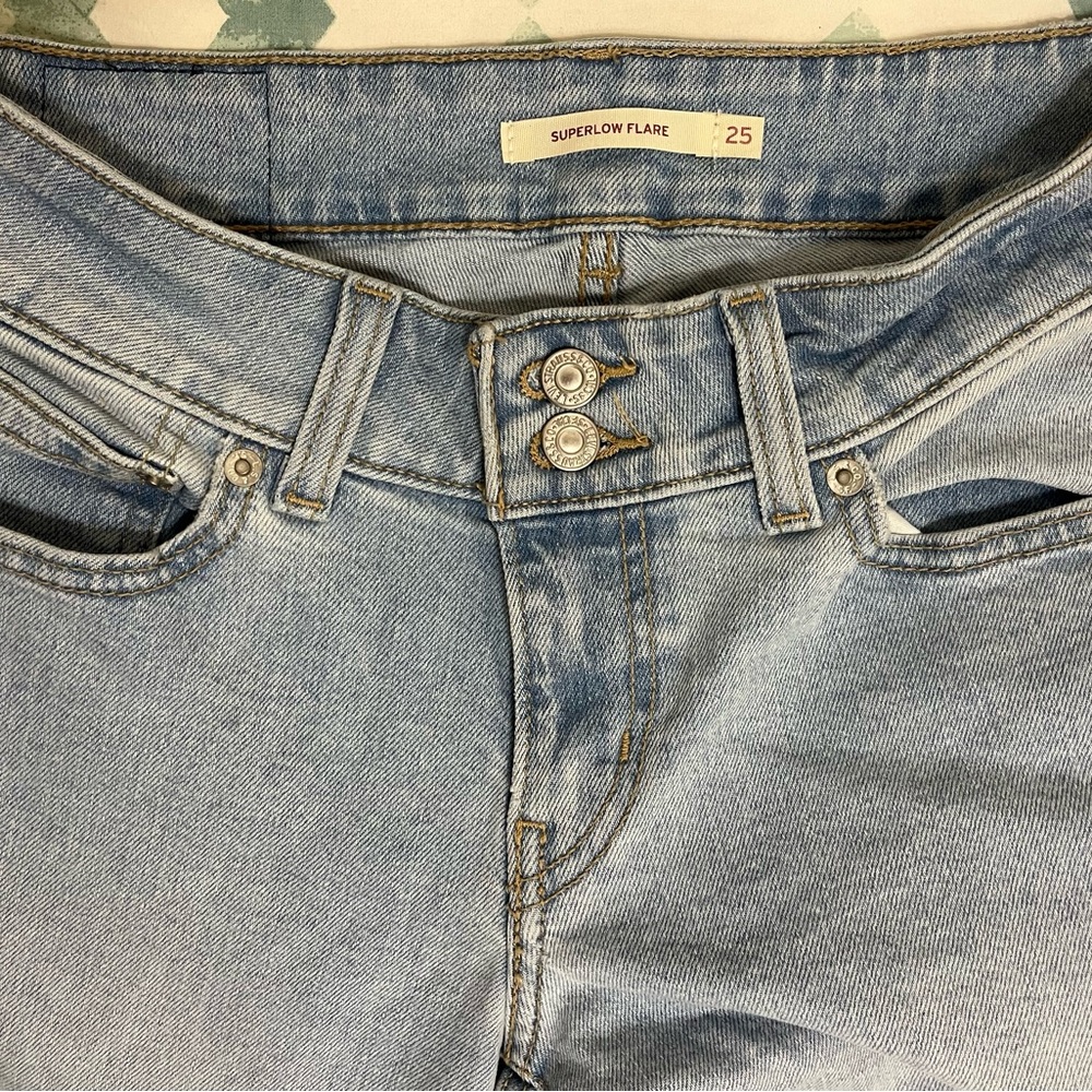 Levi's Light Blue Low Rise Flare Jeans